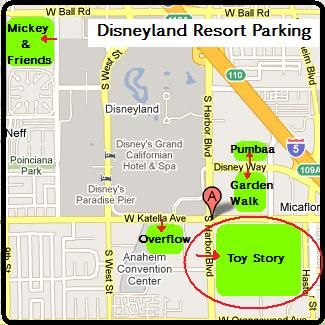 disneyland toy story parking lot map